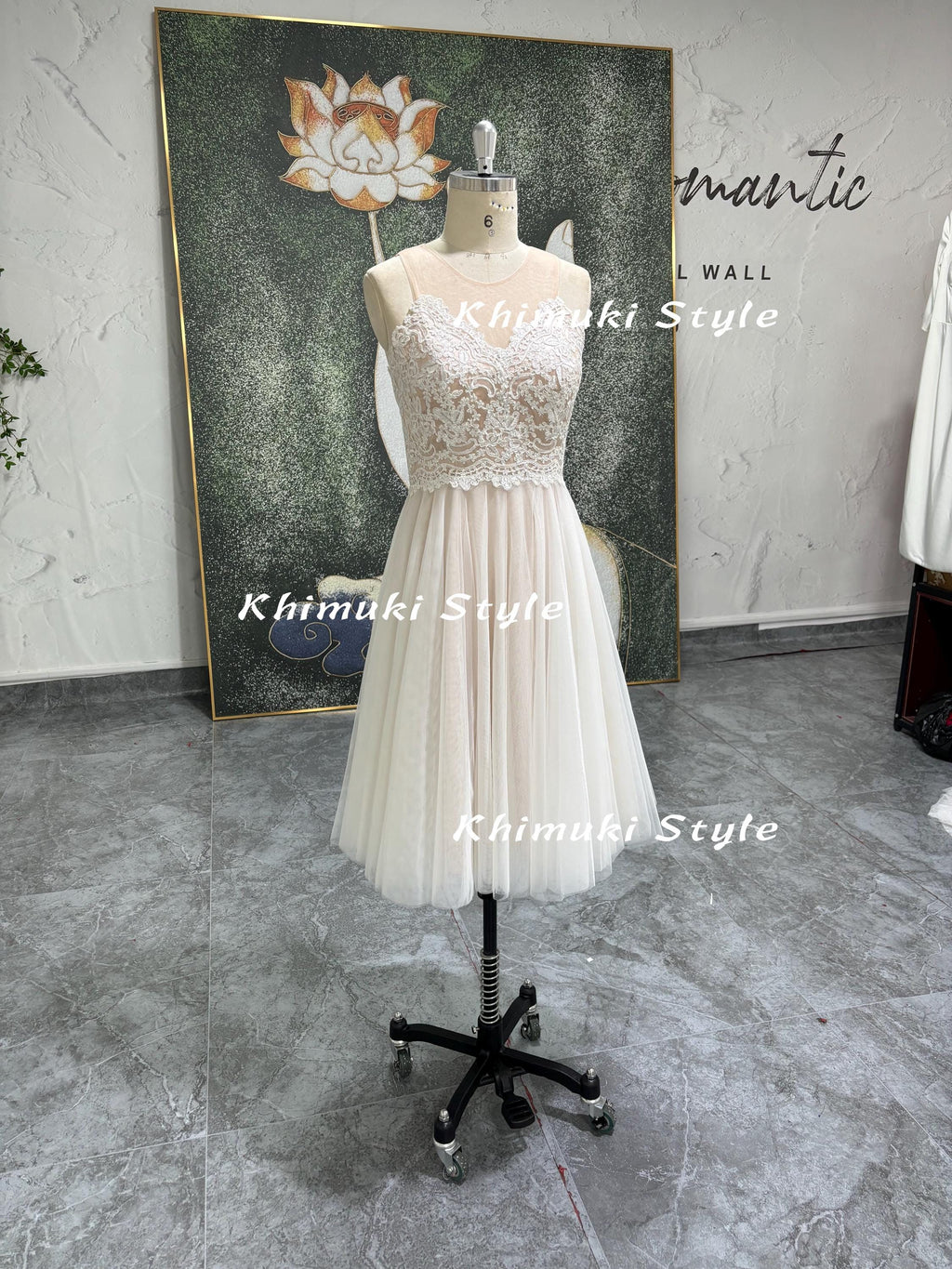 Short Lace Summer Wedding Dress,Informal Vintage Wedding Dress