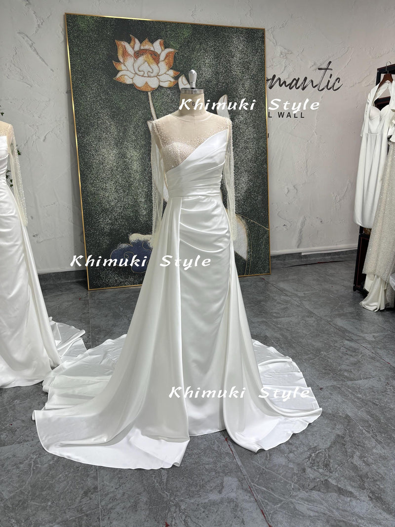 Long Sleeve Wedding Dress,Sexy Back Bridal Dress