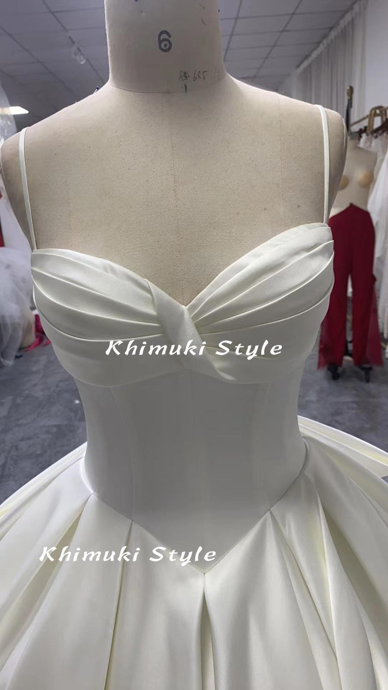 V waistline Wedding Dress,Ball Gown Spaghetti Straps Wedding Dress