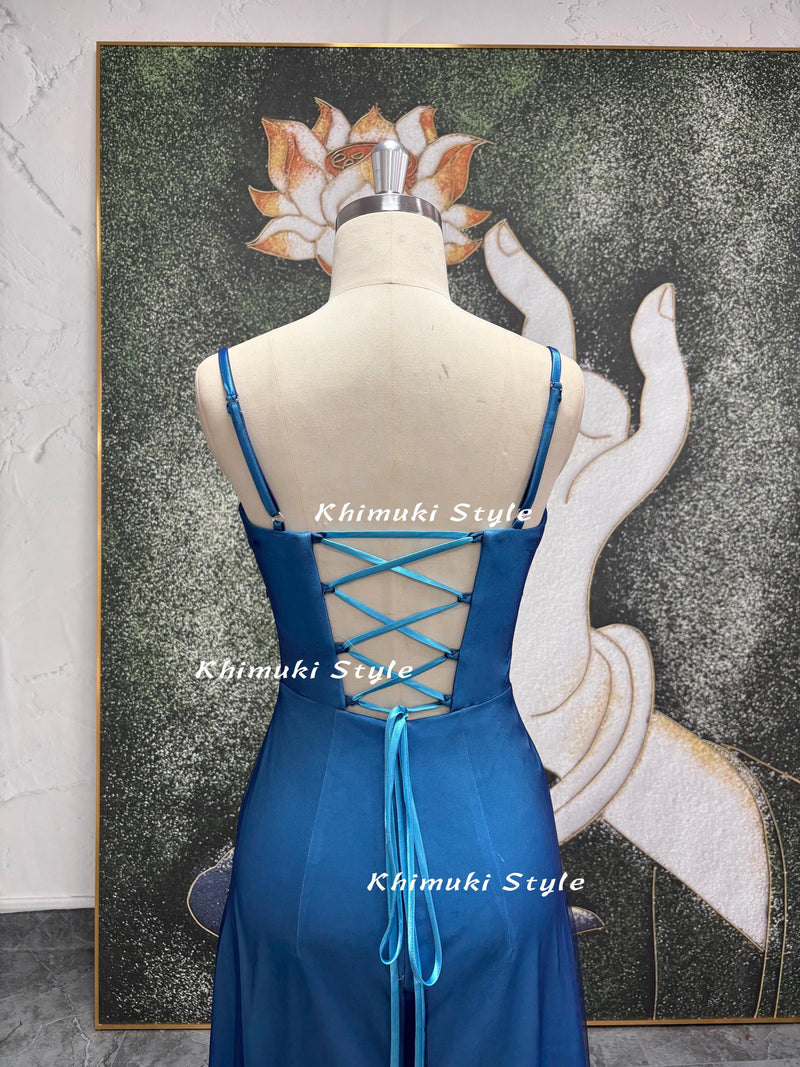 Gradient Prom Dress,2000S Blue Party Dress