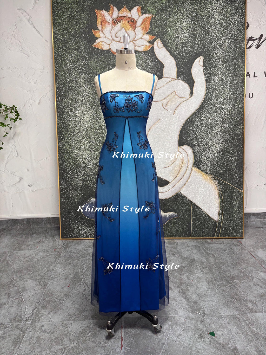 Gradient Prom Dress,2000S Blue Party Dress