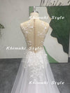 Hand Lace Wedding Gown,Luxury White Tulle Wedding Dress