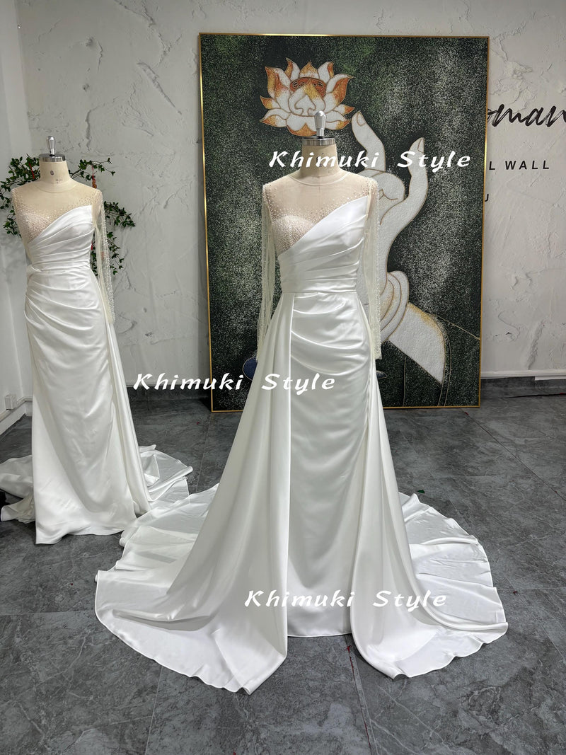 Long Sleeve Wedding Dress,Sexy Back Bridal Dress