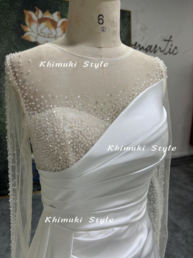 Long Sleeve Wedding Dress,Sexy Back Bridal Dress