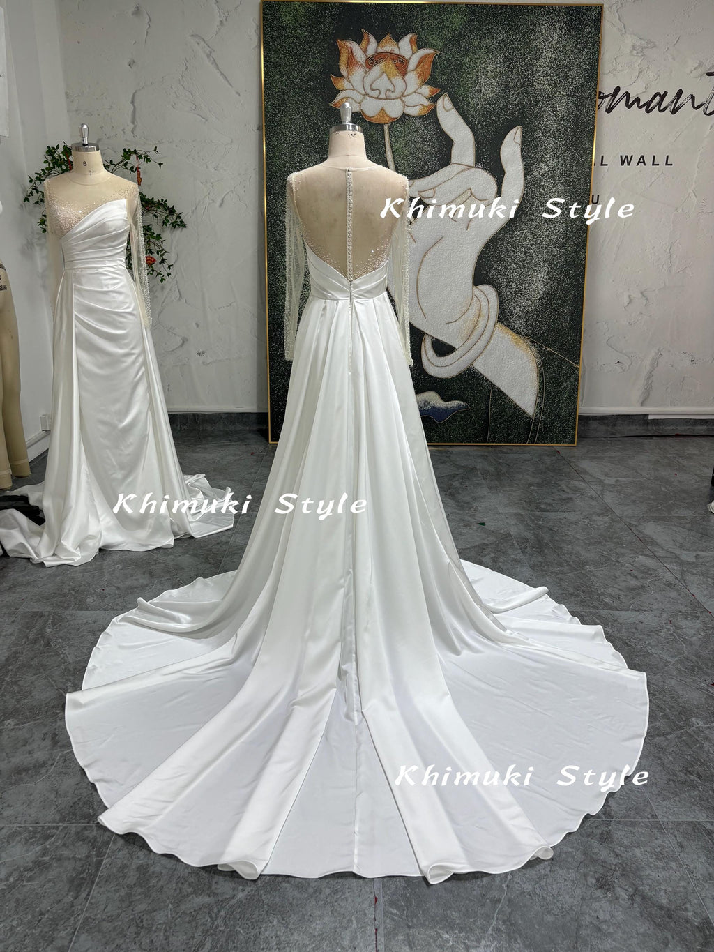 Long Sleeve Wedding Dress,Sexy Back Bridal Dress