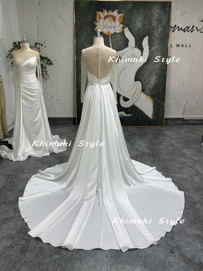 Long Sleeve Wedding Dress,Sexy Back Bridal Dress