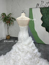 Classic Mermaid French Lace White Wedding Dress