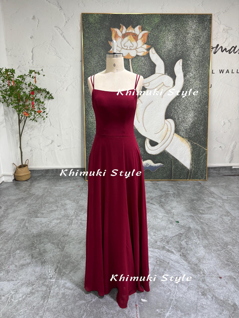 90S Party Dress,Vintage Burgundy Bridesmaid Dress, Sexy Back Party Dress
