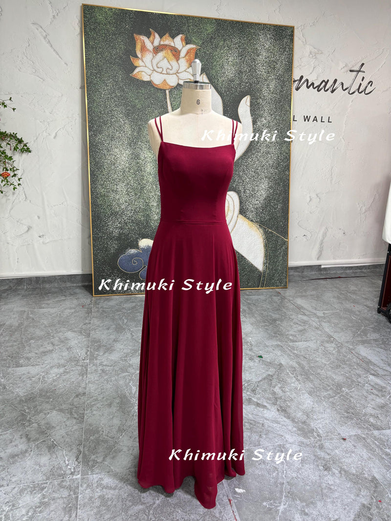 90S Party Dress,Vintage Burgundy Bridesmaid Dress, Sexy Back Party Dress
