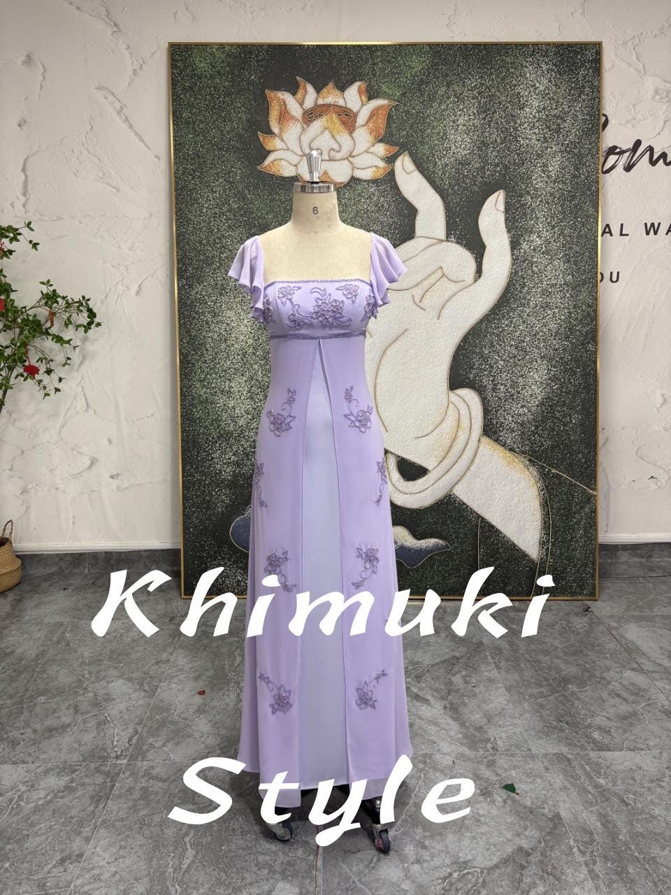 Vintage Lilac Prom Dress,90S Cap Sleeve Party Dress