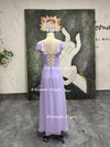 Vintage Lilac Prom Dress,90S Cap Sleeve Party Dress