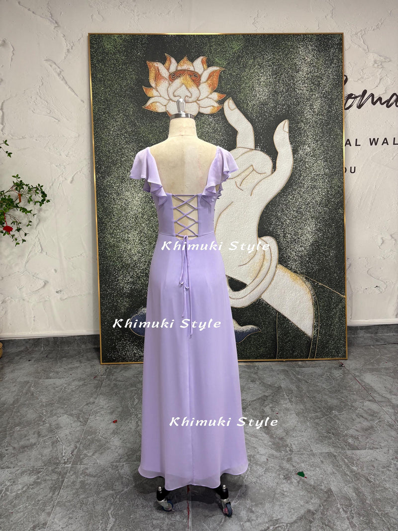 Vintage Lilac Prom Dress,90S Cap Sleeve Party Dress