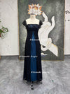 Beaded Square Neckline Prom Dress,Vintage Butterfly Sleeve Party Dress