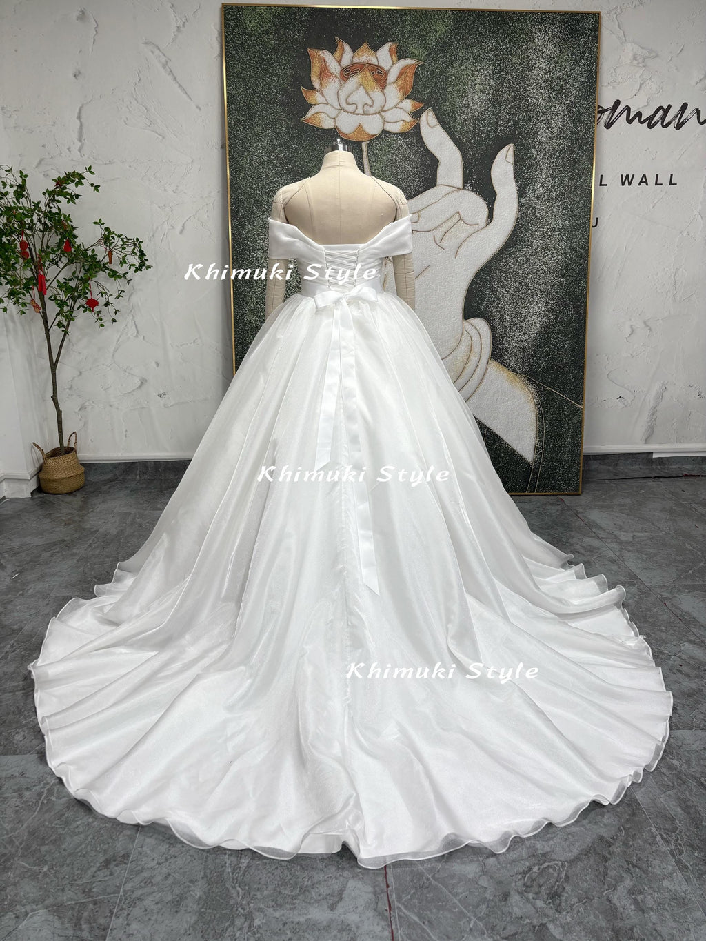 Off the Shoulder Curvy Wedding Dress,Plus Size Wedding Dress