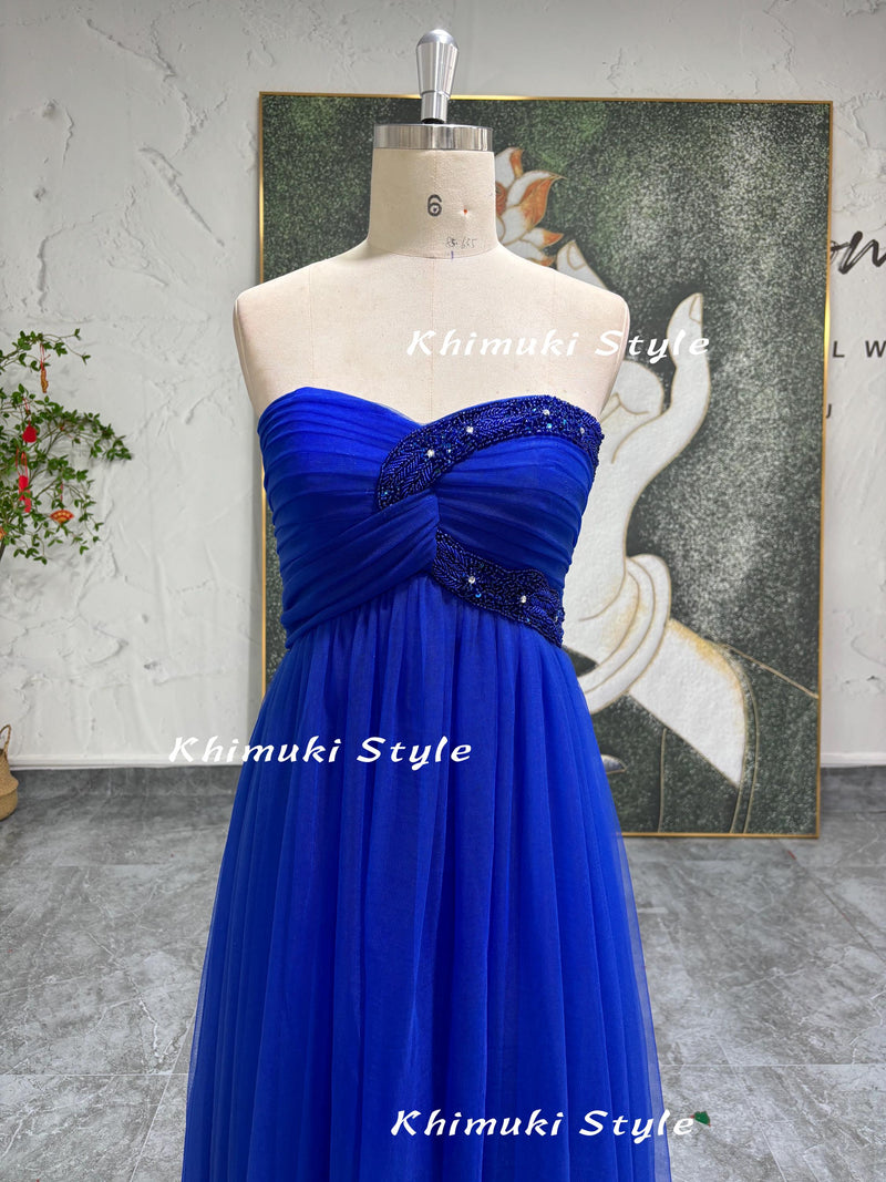 90s Navy Blue Prom Dress,Long Evening dress,Royal Blue Bridesmaid Dress