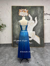 Gradient Prom Dress,2000S Blue Party Dress