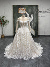 V-waistline Wedding Dress,Sheer Lace Wedding Dress
