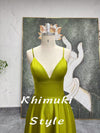 Sexy Slit V-neckline Party Dress, Lemon Prom Dress