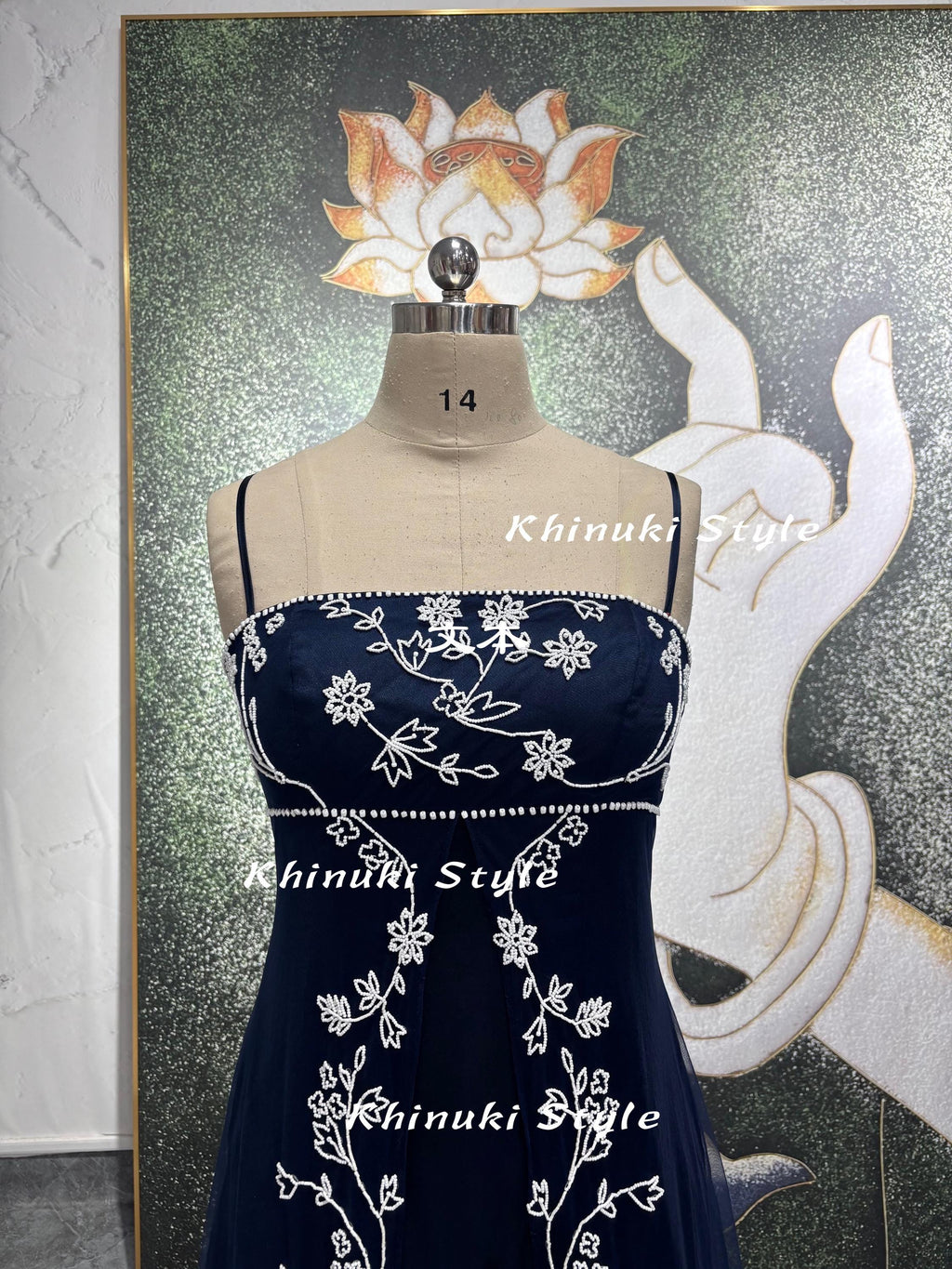 90S Navy Blue Prom Dress,Vintage Party Dress,Plus Size Prom Dress