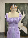 Vintage Lilac Prom Dress,90S Cap Sleeve Party Dress
