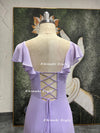 Vintage Lilac Prom Dress,90S Cap Sleeve Party Dress