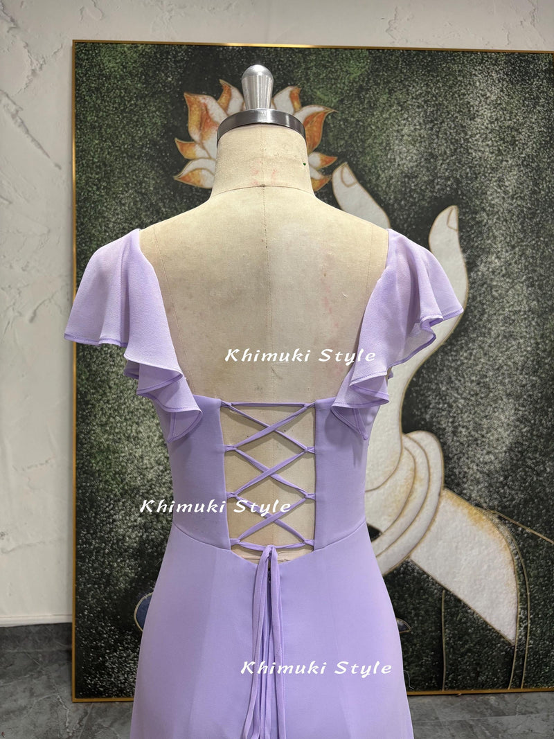 Vintage Lilac Prom Dress,90S Cap Sleeve Party Dress