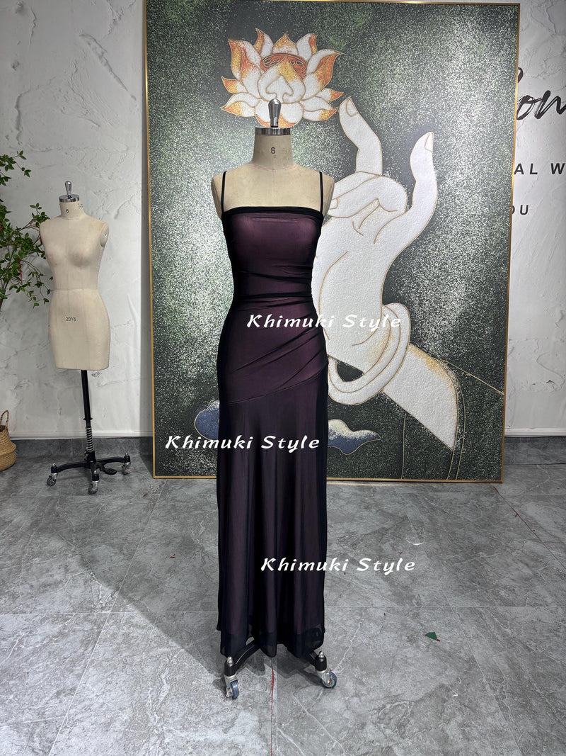 Sexy Back Black and Pink Prom Dress,90S Sheath Party Dress