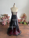 Sexy Back Prom Dress,Vintage Black and Red Party Dress