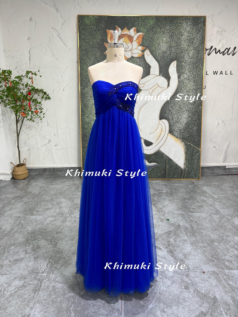 90s Navy Blue Prom Dress,Long Evening dress,Royal Blue Bridesmaid Dress