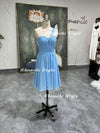 Knee Length Blue Bridesmaid Dress,Short Wedding Guest Dress
