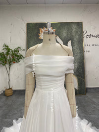 ivory organza wedding gown