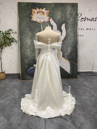 ivory wedding dress with long train