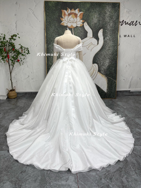 Long Train Maxi Fit Wedding Dress