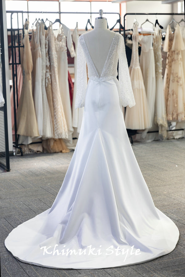 v-back bridal dress