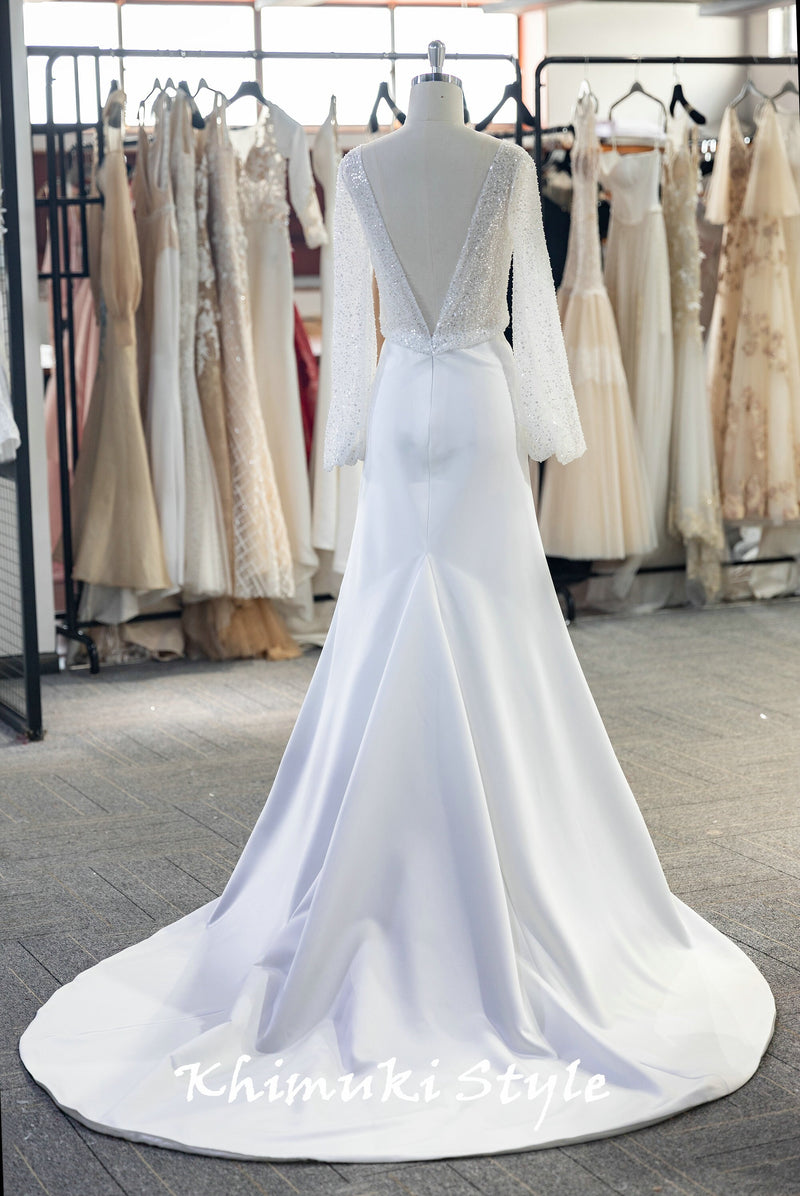 v-back bridal dress