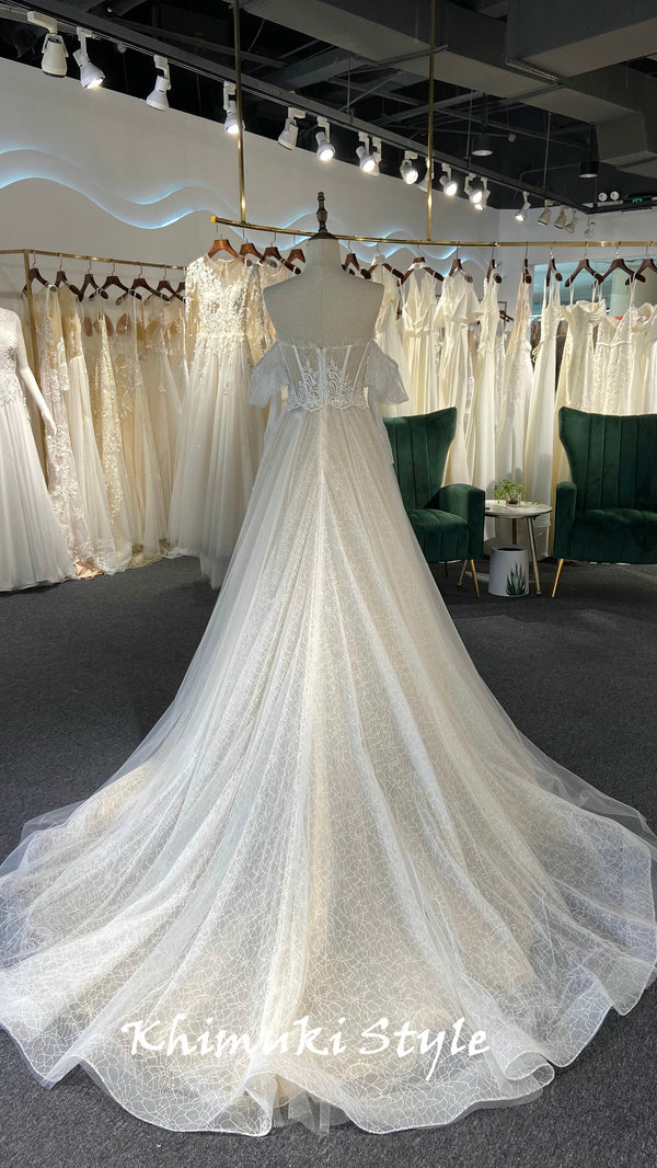 boho ivory wedding dress