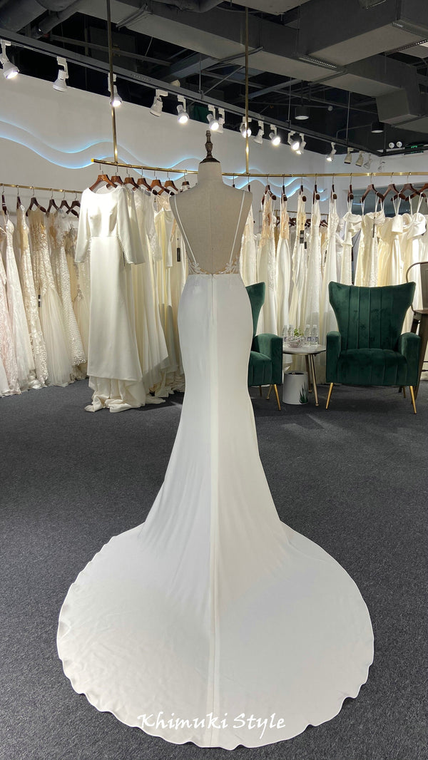 v-back wedding dress