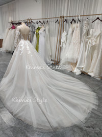 custom long sleeve wedding dress