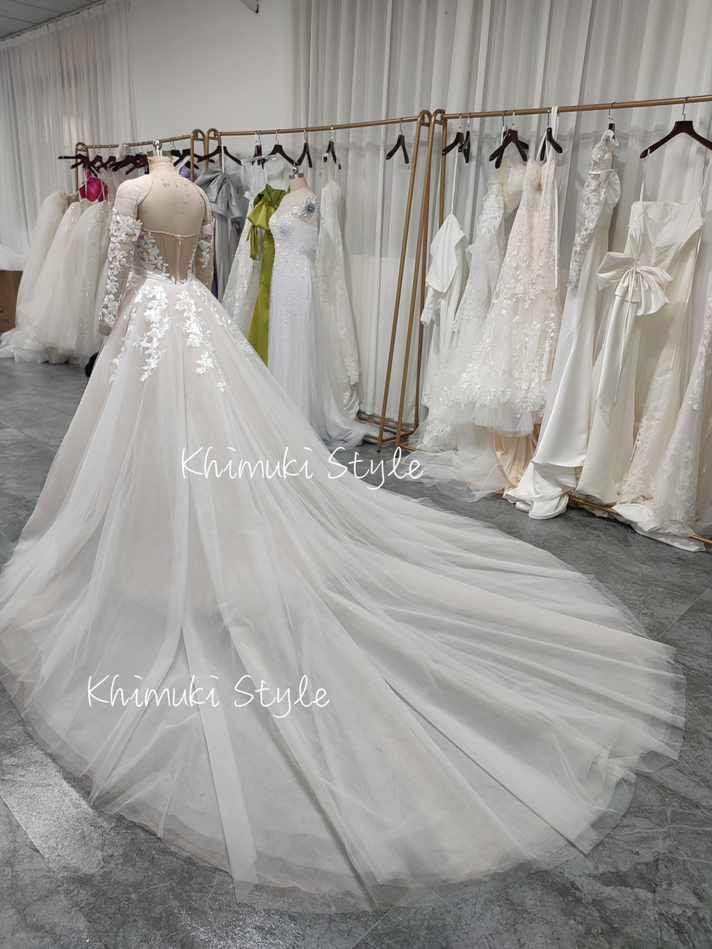 custom long sleeve wedding dress