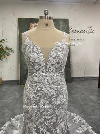 mermaid gray wedding dress
