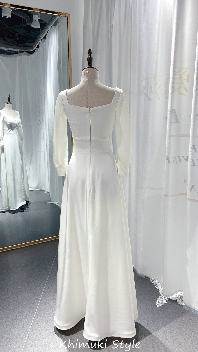 modest long sleeve wedding dress