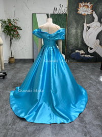 blue ball gown