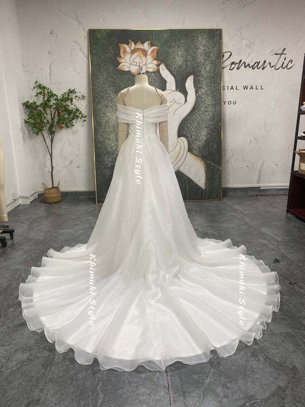 off the shoulder wedding dress