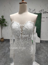 off shoulder bridal dress