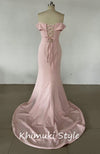 light pink maxi prom dress