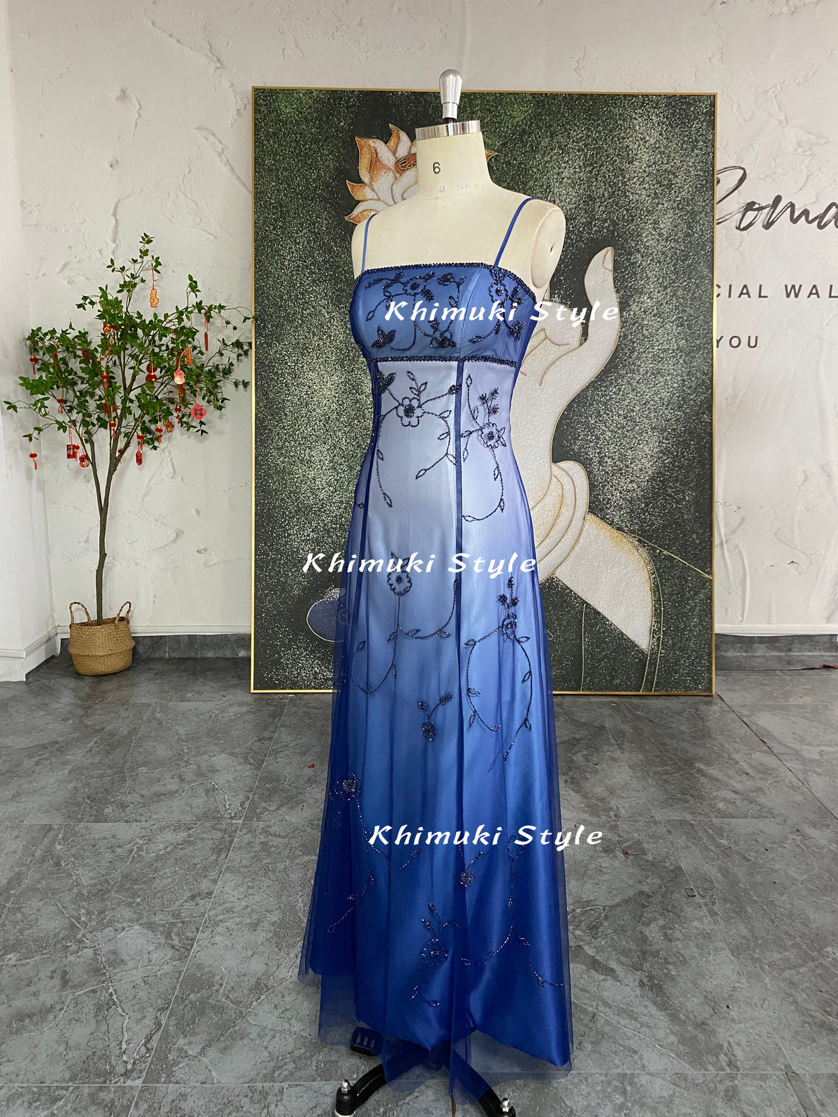 ombre blue party dress