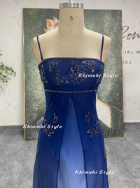 ombre blue prom dress