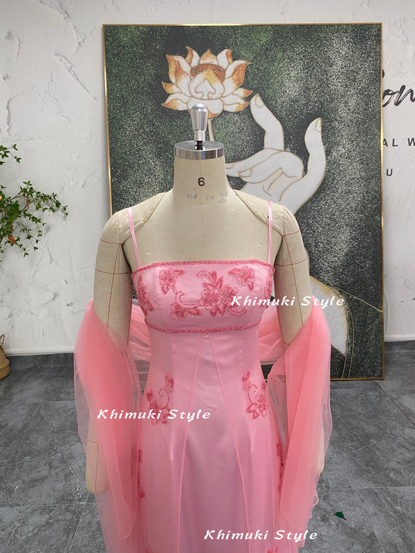 pink prom gown
