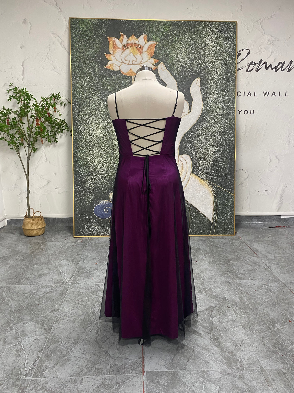 plus size purple party dress