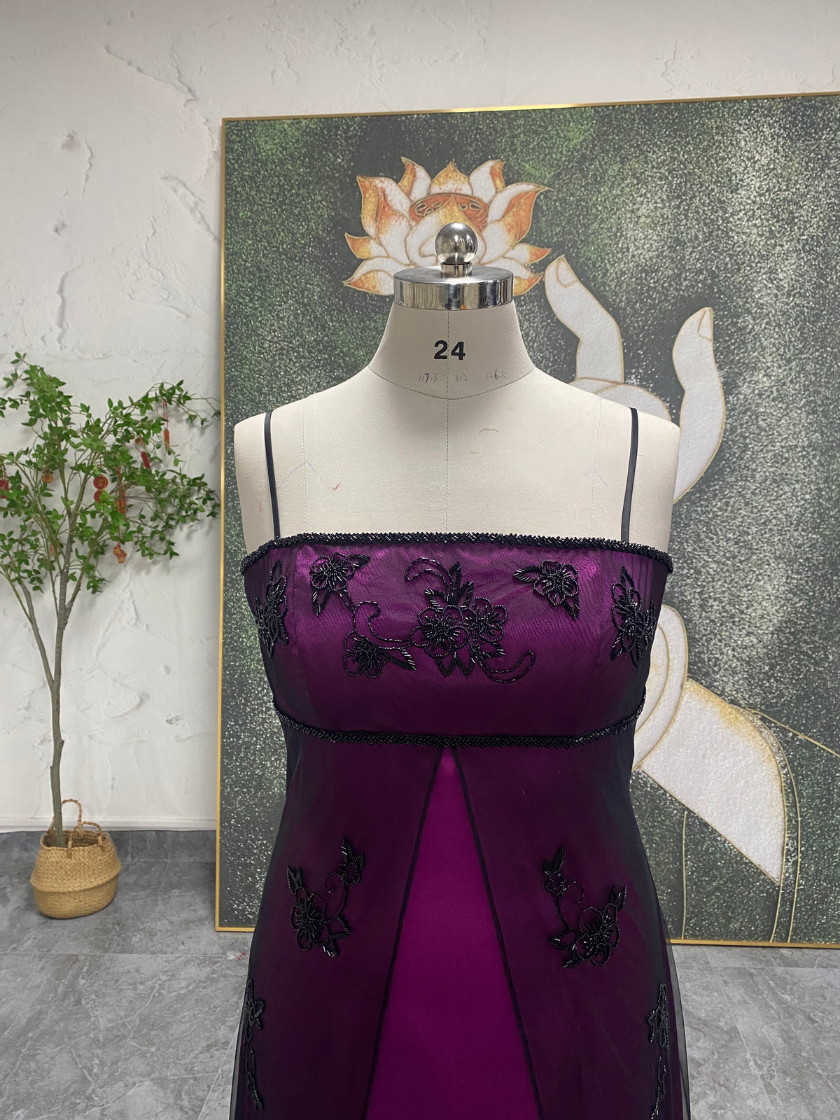 plus size purple prom dress